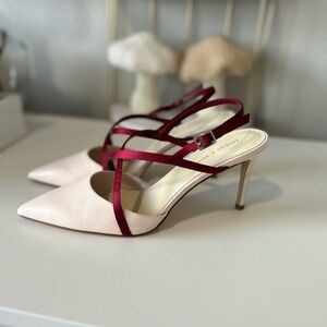 Satin Strap Pink Heels
